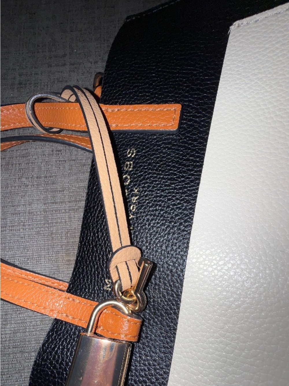 kate spade Black, White & Orange Leather Colorblock Tote